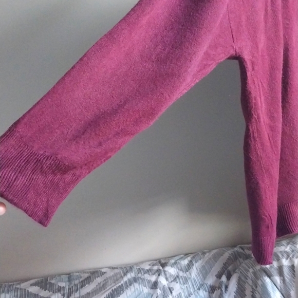 Lily Morgan V-neck Button Front Cardigan Plum Plus size - Picture 3 of 9